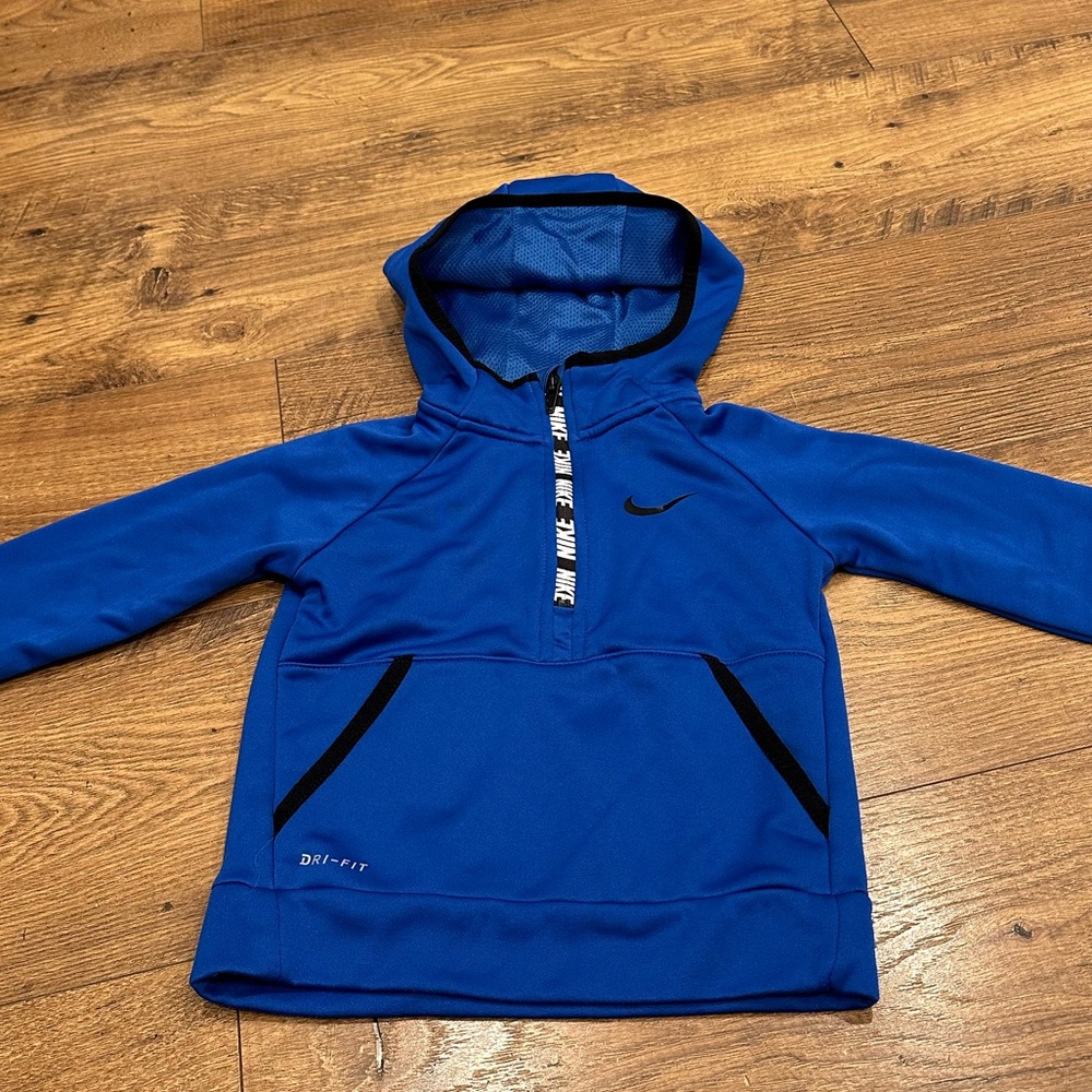 Nike Dri-FIT Toddler Boys Blue Pullover Hoodie 1/4 Zip 3T Athletic Sweatshirt